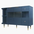 thumbnail image 3 of M optimized Rotating Storage Cabinet, 51'' Organizer with Turntable, 2 Doors, 2 Drawers, Built-in Shelves, Metal Legs, Home Furniture for Kitchen Living Room, 3 of 9