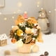 thumbnail image 4 of Mini árbol de Navidad de pino artificial de 30 cm, PVC, para mesa, decoración navideña, color rosa y beige | Ligero, portátil y reutilizable, ideal para fiestas navideñas en casa, oficina y, 4 of 6