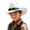 White, variant on Kids Western Cowboy Hat for Playful Sun Protection for Little and Big Kids for Outdoor and for Summer Army Green One Size