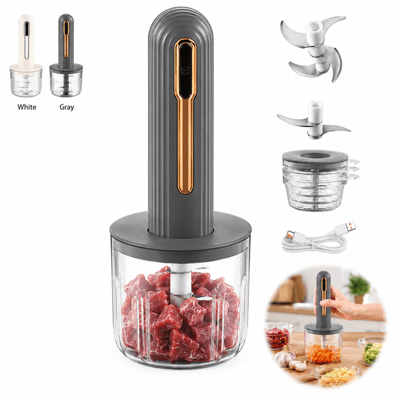 Mini Electric Food Processor, Cordless Kitchen Chopper, Multifunctional Food Blender, for Meat, Garlic & Vegetables,