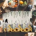 thumbnail image 6 of Vintage Floral Placemats Set of 2, Sunflower Lavender Eucalyptus Leaf Table Mats Washable Heat-Resistant Non-Slip Place Mats for Kitchen Dinner Table Indoor Outdoor Decor,13x19 Inch Green Gold, 6 of 9