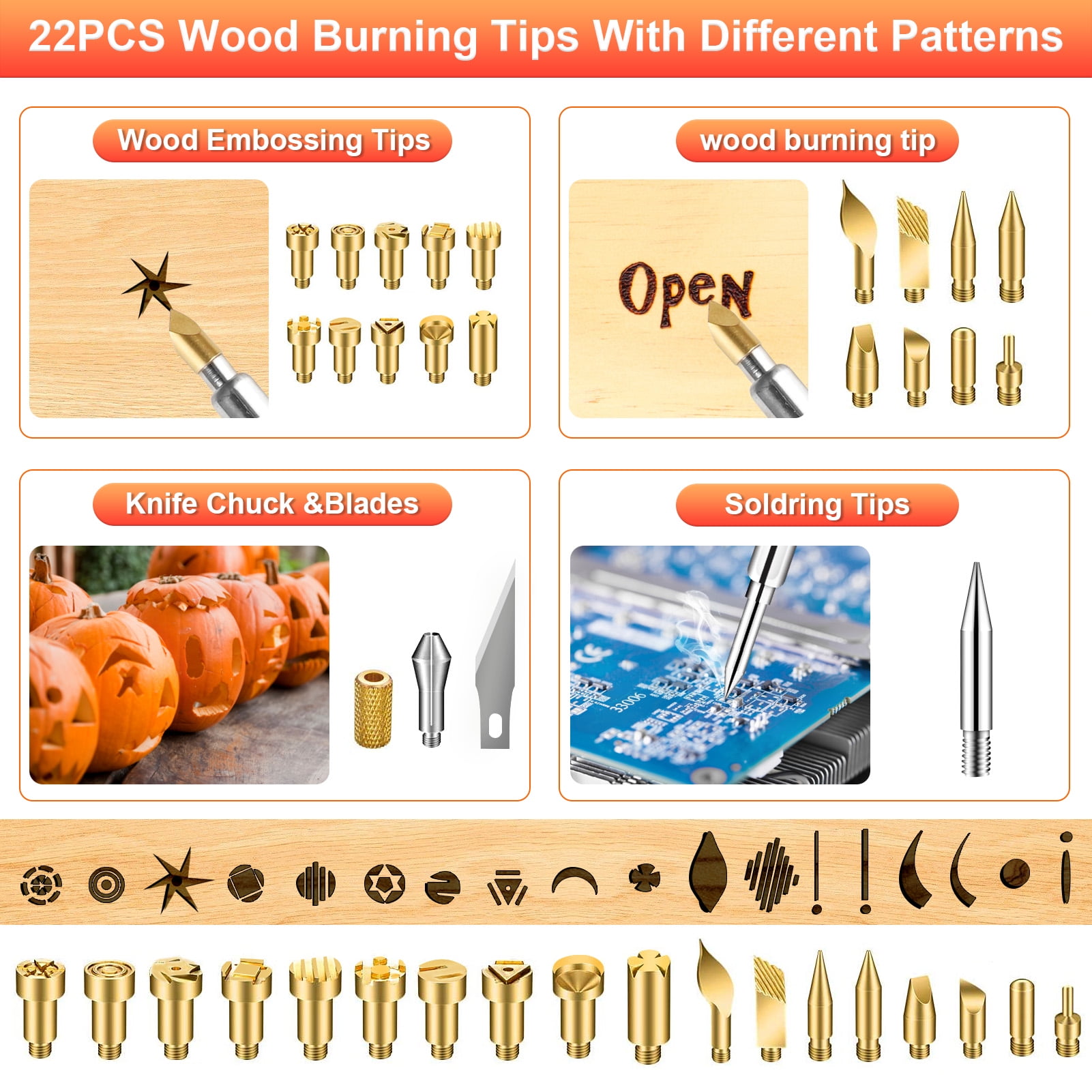 Wood Burning Kit 45PCS Adjustable Temperature 200 420