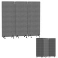 thumbnail image 4 of 72x66in Soundproof Room Divider with Wheels, 3 Panel Rolling Office Divider Room Separator, Freestanding Folding Partition Privacy Screen for Home, Office, Classroom, Restaurant, Hospital -Dark Gray, 4 of 8