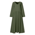 thumbnail image 5 of Zshosam Women Full Sleeved Vintage Long Dress Kleid Maxi Dresses(Green,S), 5 of 5