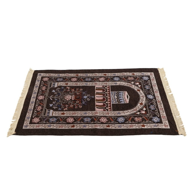 Chenille Islamic Prayer Rug Tassel Fashionable Mat for Ramadan Gift Men Women 28x43.3in