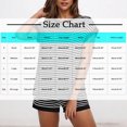 thumbnail image 3 of Bzhegqhd Women Casual Knitted Streak Round Neck Short Sleeve Shorts Home Set, 3 of 8