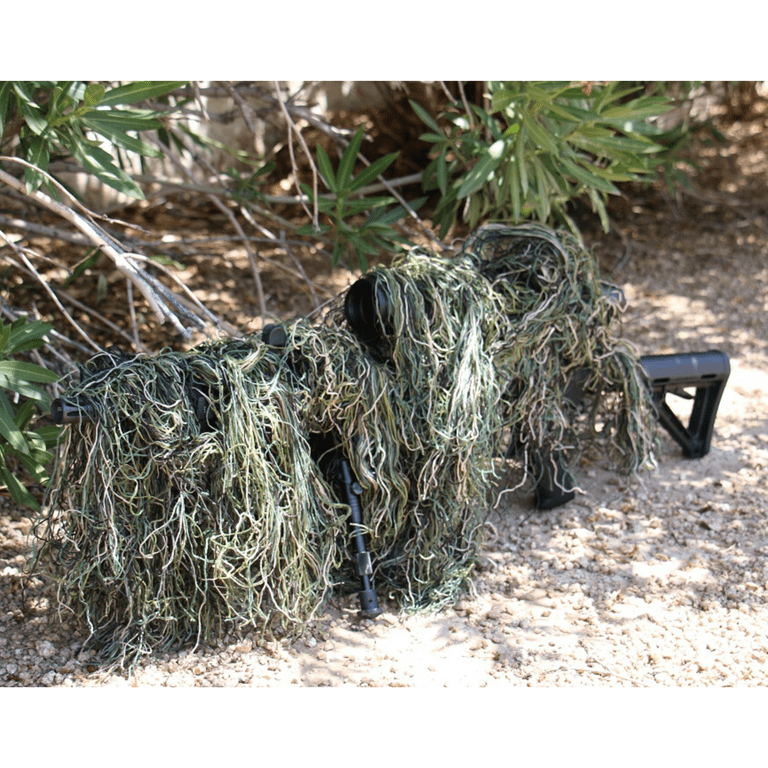 Rifle Gun Wrap Cover 3D Camouflage Woodland Forest Ghillie Suit Hunting 3 Colors