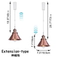 thumbnail image 3 of FSLiving Adjustable Height Track Pendnat Light J-Type Retractable Lift Track Spotlight with Telescoping Rod Adjustable Gimbaled Lamp-Post Juno Track Industrial Cone Lamp, Rose Gold - 1 Light, 3 of 7