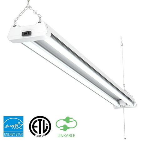 Sunco Lighting 1 PACK - ENERGY STAR, ETL - 4ft 40W LED Utility Shop Light, 4000lm 120W Equivalent, Double Integrated LED Fixture, Ceiling Light, Garage, Frosted (5000K - Daylight)