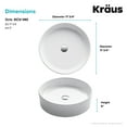 thumbnail image 5 of KRAUS Elavo Round Vessel White Porcelain Ceramic Bathroom Sink, 18 inch, 5 of 9