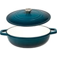 thumbnail image 3 of Lexi Home 5-Qt Enameled Cast Iron Dutch Oven with Lid & Loop Handle, Blue, 3 of 9