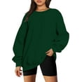 thumbnail image 2 of ORUYROP Chandails en Molleton Surdimensionnés pour Femmes Manches Longues Col Rond Chandail Décontracté Ample Couleur Unie Polaire Tops Pulls, 2 of 7