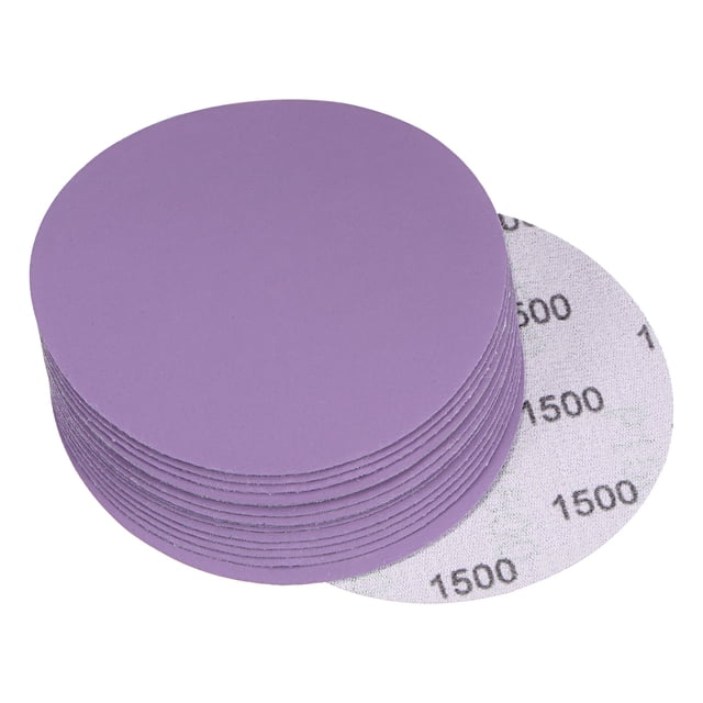 Unique Bargains 15 Pack 4-Inch Purple Sanding Discs 1500 Grits Hook & Loop Professional Aluminum Oxide Sandpaper