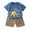 Blue, variant on Boys Summer Outfits Short Sleeved T Shirt And Shorts Sets Two Piece Boys Clothes for Kids,Toddler Boy 2-3T