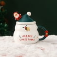 thumbnail image 5 of Juego de tazas de café vintage con platos, tazas grandes, tazas de café grandes, tazas de cocina para acampar, juego de tazas de café vintage, taza de cerámica con tapa, cuchara grande, Papá Noel,, 5 of 5