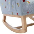 thumbnail image 6 of 26.8" W Modern Rocking Chair for Nursery, Mid Century Accent Chair Rocker with Side Pocket, Upholstered High Back Armchair Lounge Chair with Solid Wood Base for Living Room Bedroom, Blue Boucle, 6 of 7