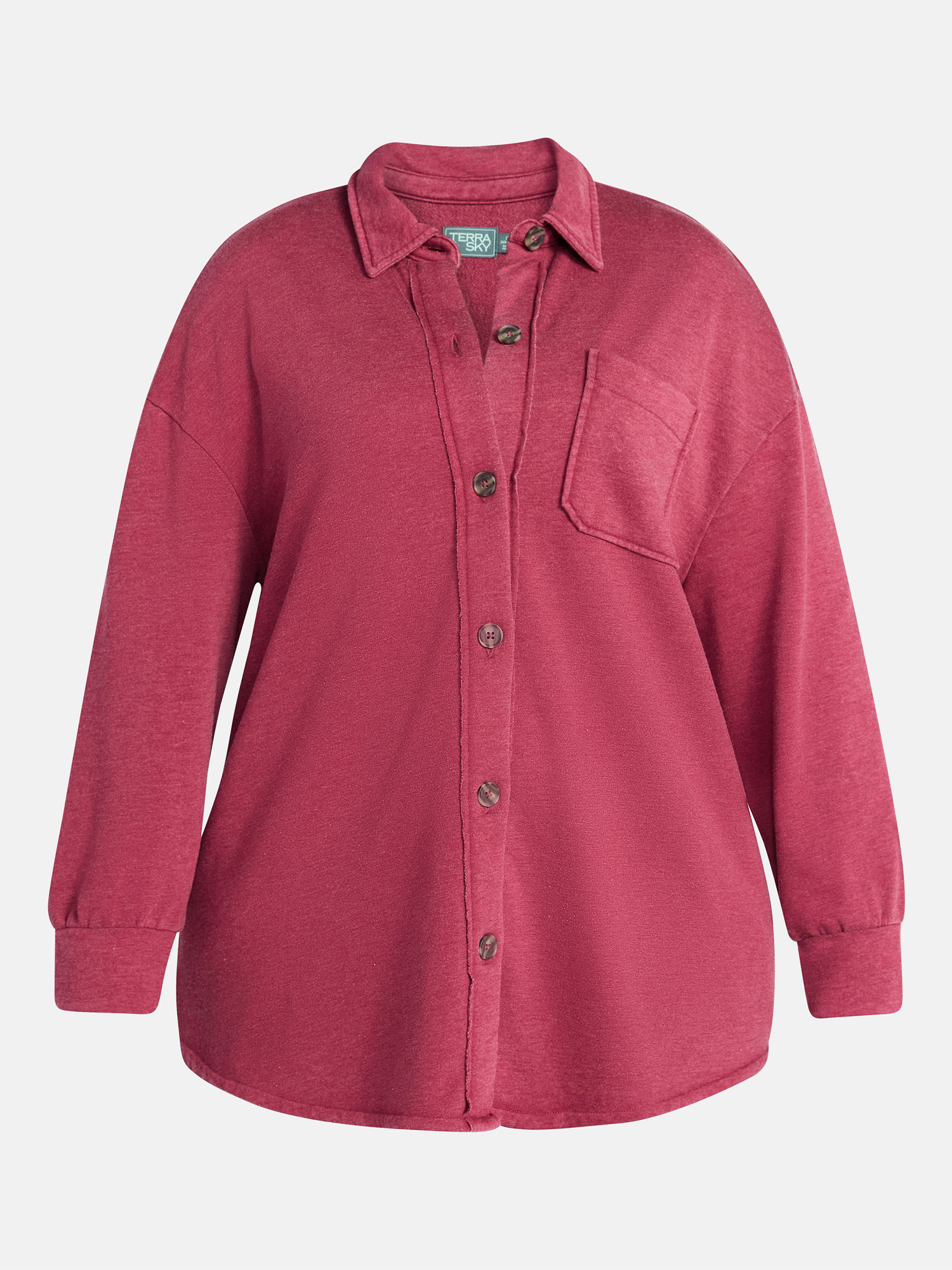 Terra & Sky Women's Plus Knit Shacket, Sizes 0X-5X