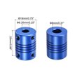 thumbnail image 2 of 2Pcs 6.35mm to 8mm Aluminum Alloy Shaft Coupling L25xD19 Flexible Coupler with Screws for Motors,Blue, 2 of 6
