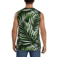 thumbnail image 4 of Bixox Men's Tropical Palm Leaves1 Printed Shirt Sleeveless Fitness Tank Top-X-Large, 4 of 7