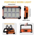 thumbnail image 3 of 120W Solar Rechargeable Work Light, 144 LED 10000LM Portable Flood Light with Stand, IP66 Waterproof 4 Modes LED Job Site Lighting Flashlights for Mechanic Camping Fishing Car Repair, 3 of 7