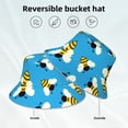 thumbnail image 5 of Daiia Flying Bees Pattern Bucket Hat - Trendy Cotton Sun Hat for Beach, Golf, Fishing - Fun Outdoor Vacation Boonie for Men and Women, 5 of 9