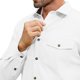 thumbnail image 3 of Blusa y camisa de manga larga con cuello vuelto para hombre, informal, lisa, con botones y bolsillo, de poliéster, 3 of 4