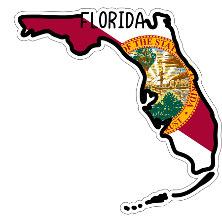State of Florida Map Flag Sticker Decal 4 Inches USA Florida State Tallahassee The Sunshine State AlligatorÂ State EvergladeÂ State - 4 inch