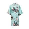 thumbnail image 6 of Light Blue Mommy and Me Robes, Floral, Satin Feel, 6 of 9