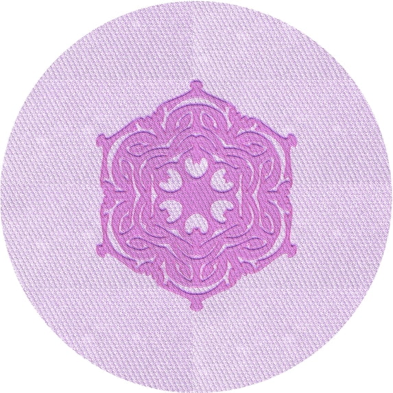 Ahgly Company Indoor Round Patterned Violet Purple Area Rugs, 7' Round