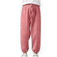 thumbnail image 2 of piuwrlz Girls Boys Winter Thick Velvet Pants for Kids Long Plush Cotton Sweatpants Pink Size 9 Years, 2 of 8