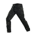 thumbnail image 1 of Innerwin Pants Elastic Waist Mens Bottoms Summer Drawstring Fitted Trousers Black CP S/30, 1 of 2