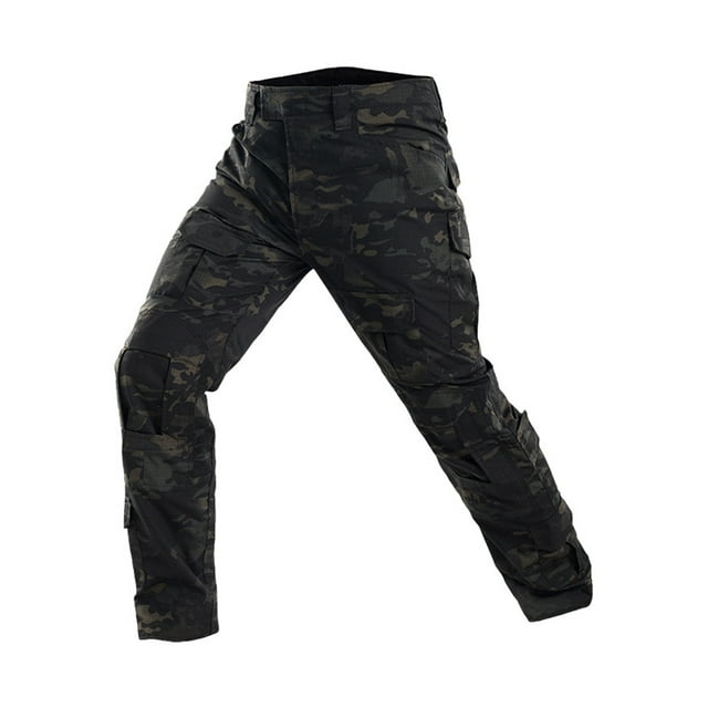 Innerwin Pants Elastic Waist Mens Bottoms Summer Drawstring Fitted Trousers Black CP S/30