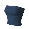 thumbnail image 3 of MixMatchy Women's Solid Casual Summer Side Shirring Scrunched Double Layered Tube Top, 3 of 6