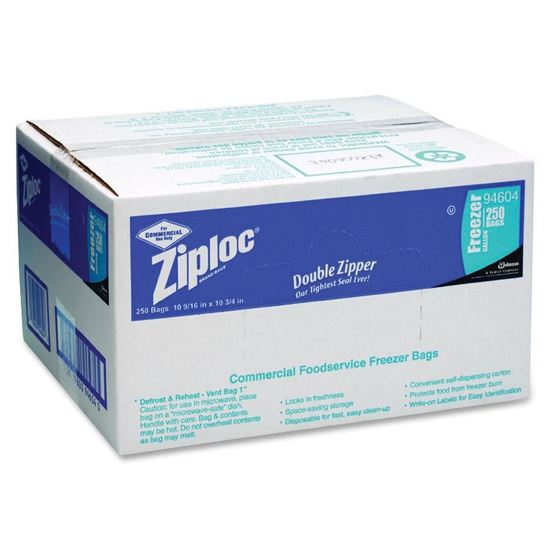 Ziploc® Two-Gallon Freezer Bags w/ Double Zipper & Write-On Label - 100/Case