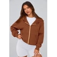 thumbnail image 3 of Sudadera con Capucha PRETTYGARDEN con Cierre Marrón Talle S, 3 of 8