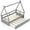 Gray, variant on Demi Bonn Twin Size House Bed Frames with Trundle and Safety Guardrail, Modern Platform Bed Frames for Teens, Gray