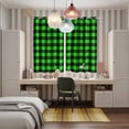 thumbnail image 6 of Curtains 63 Inch Length 2 Panels, Black Green Plaid Grommets Window Treatment Curtain, Modern Buffalo Checked Gingham Art Thermal Curtains Drapes for Living Room/Bathroom, 6 of 9