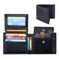 thumbnail image 3 of Italian men's leather wallet with double fold clamshell can hold coin section, 3 of 5