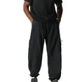 thumbnail image 2 of Cavosen Cargo Pants for Men Flowy Low waist Trousers with Pockets Solid Elastic Waist Bottoms Jogger Windbreaker Trendy Clothes, 2 of 9