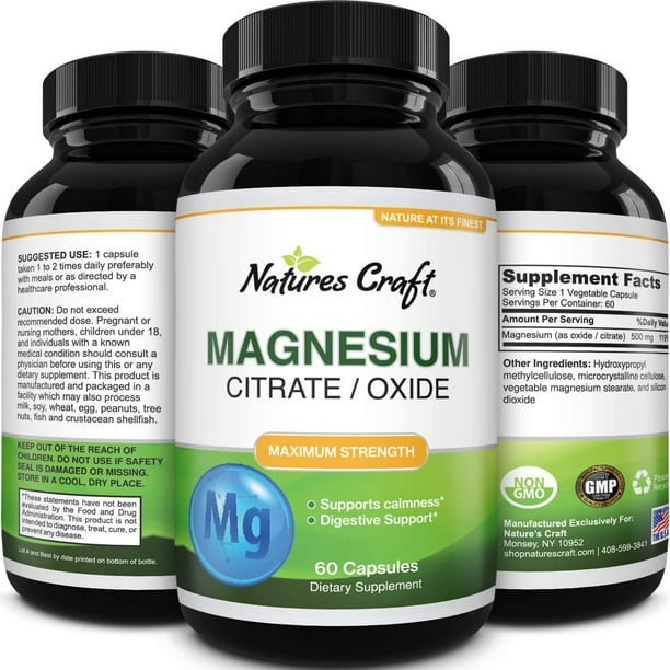 High Absorption Magnesium Complex Supplement Pure Magnesium Citrate