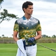 thumbnail image 3 of Fuzoiu Mountain Daisy Meadow Print Men's Polo Shirts Short Sleeve,Golf Shirts for Men,Mens Golf Shirt Moisture Wicking Quick-Dry-Medium, 3 of 6
