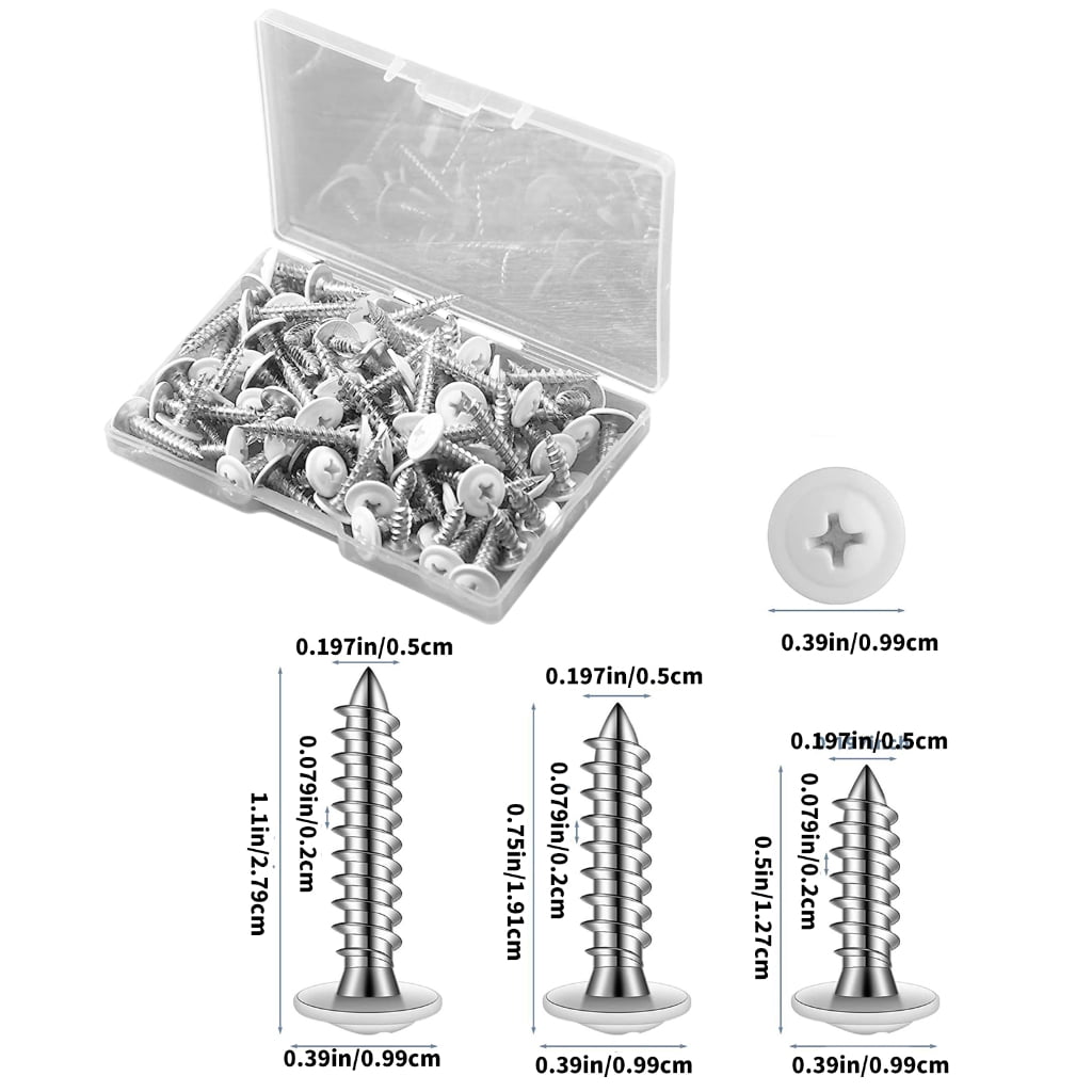 White Wood Screws 120pcs Trusses Head for Furniture Assembly Daily Use