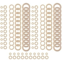 120Pcs Natural Wood Rings Set, Unfinished Macrame Wooden Ring, Wood Circles for DIY Craft, Ring Pendant Jewelry Making