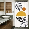 thumbnail image 4 of Stall Small Abstract Boho Mid Century Half Size Dorm Shower Curtain 36x72 Inch Funky Geometric Minimalist Aesthetic Modern RV Single Narrow Decor Fabric Bathroom Set Polyester Waterproof, 4 of 6