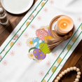 thumbnail image 3 of Spring Easter Table Runner 120 Inches, Watercolor Colorful Eggs Floral Botanical Bed Runner Dresser Scarves Tabletop for Indoor Outdoor Parties/Ceremony/Banquet, 13"x 120", 3 of 8