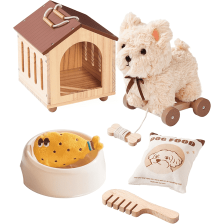 Robud Push & Pull Toys, Pull Along Wooden Toy, Baby Walker Learning to Walk Early Development & Activity, Birthday Gifts for Boy Girl 1-3 