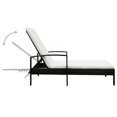thumbnail image 3 of vidaXL Chaise Longue avec Coussin en Polyrotin Brun, 3 of 5