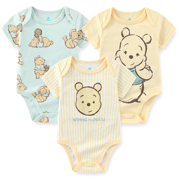 Disney Winnie the Pooh Bodysuit Creeper (Baby Boys), 3 Pack, Sizes 3M-12M