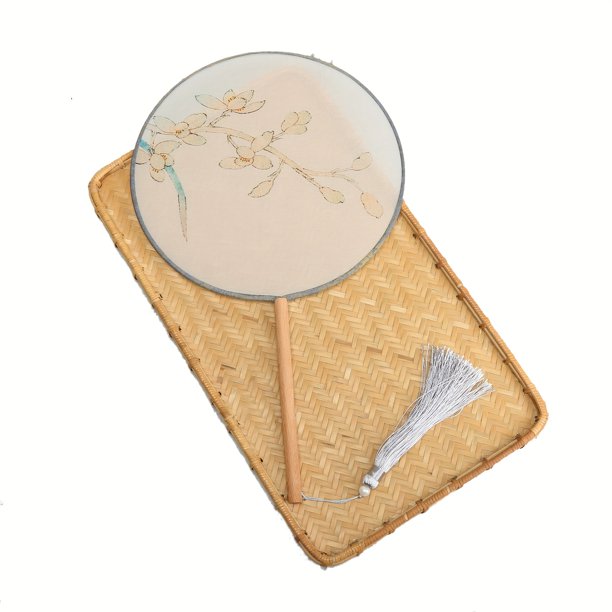 1pc Ancient Chinese Dance Palace Fan - Translucent Group Fan with Long Handle Bamboo for Women's Hanfu Cheongsam Accessories