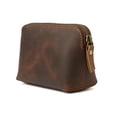 thumbnail image 1 of Bolsa de cosméticos TheAntiq Leather para mujer y hombre, color marrón, 1 of 8